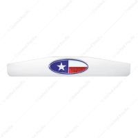 4" x 24" Chrome Bottom Mud Flap Weight With Oval Texas Flag Emblem
