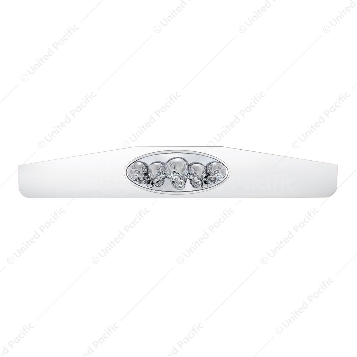 4" x 24" Chrome Bottom Mud Flap Weight With Oval Cast Skull Emblem