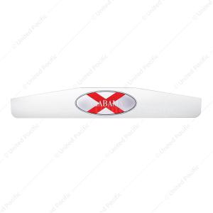 4" X 24" Chrome Bottom Mud Flap Weight With Oval Alabama Flag Emblem