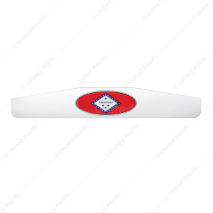 4" X 24" Chrome Bottom Mud Flap Weight With Oval Arkansas Flag Emblem