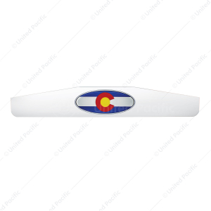 4" X 24" Chrome Bottom Mud Flap Weight With Oval Colorado Flag Emblem