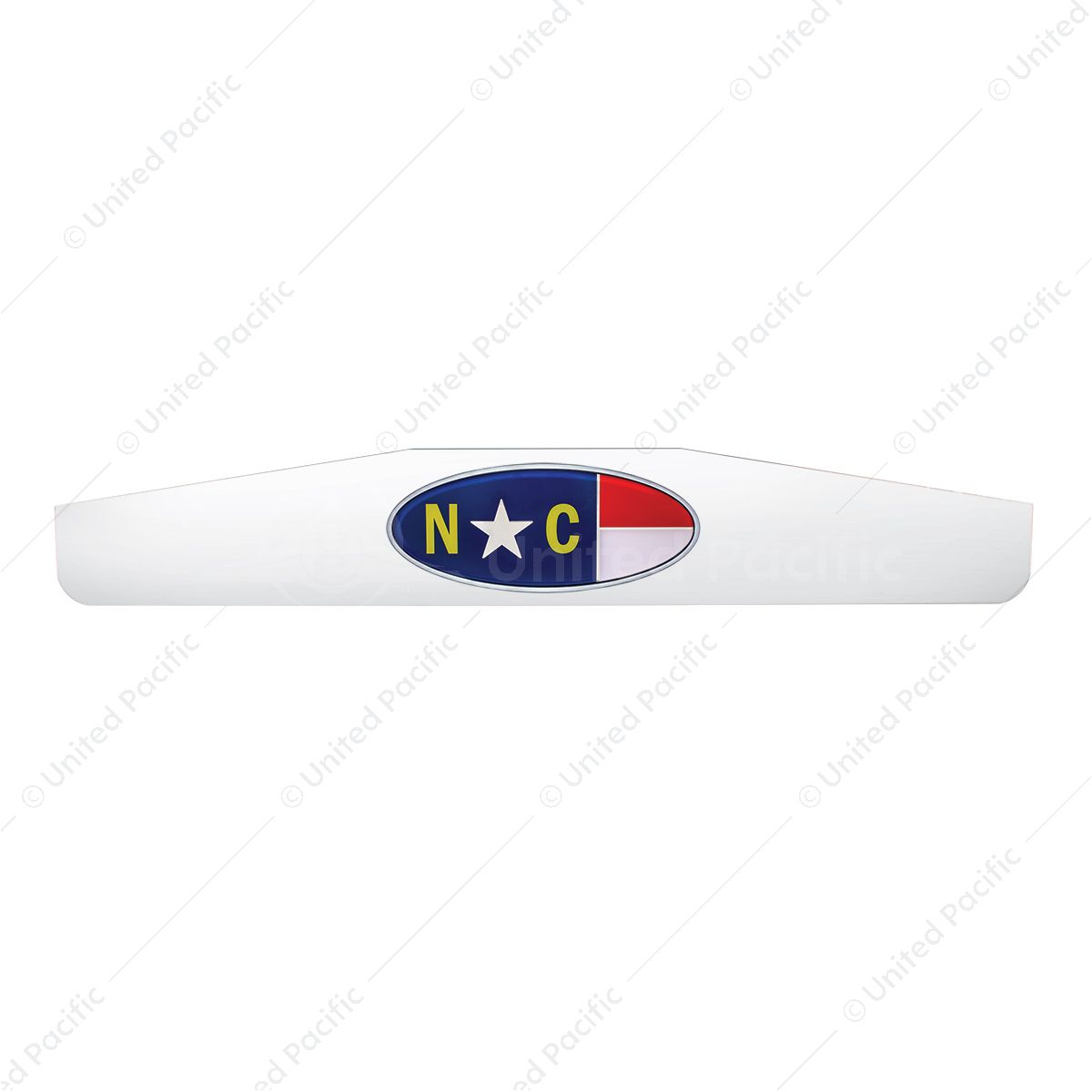 4" X 24" Chrome Bottom Mud Flap Weight With Oval North Carolina Flag Emblem