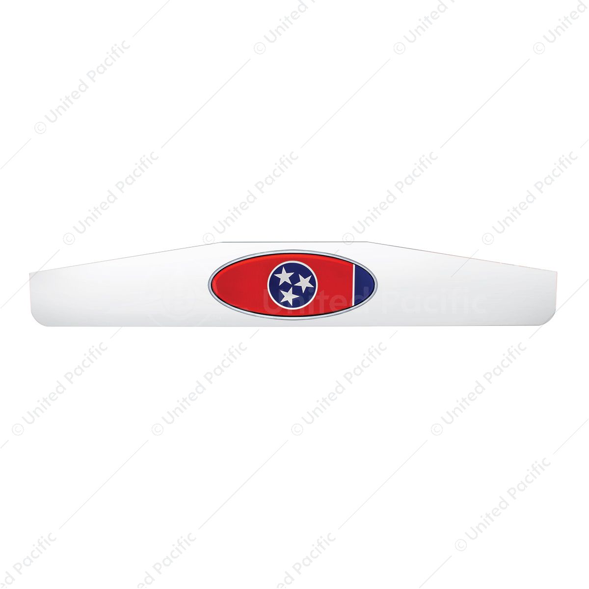 4" X 24" Chrome Bottom Mud Flap Weight With Oval Tennessee Flag Emblem