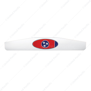 4" X 24" Chrome Bottom Mud Flap Weight With Oval Tennessee Flag Emblem