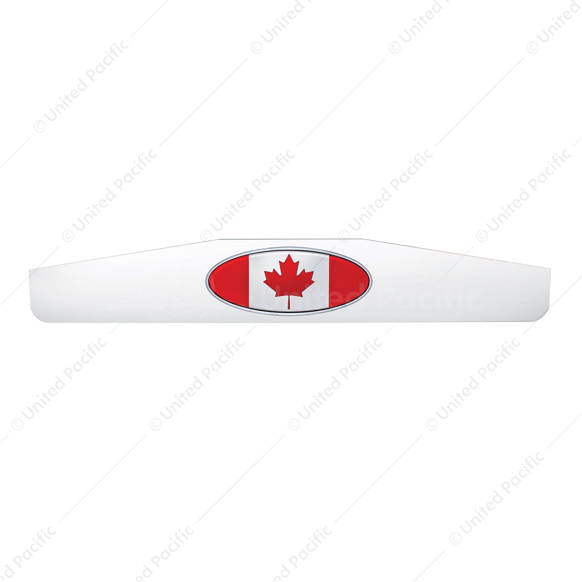 4" X 24" Chrome Bottom Mud Flap Weight With Oval Canada Flag Emblem