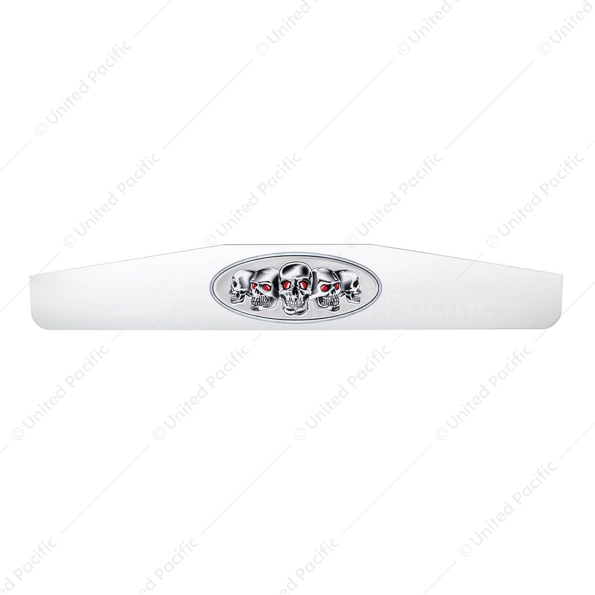 4" X 24" Chrome Bottom Mud Flap Weight With Oval Chrome Skull Emblem