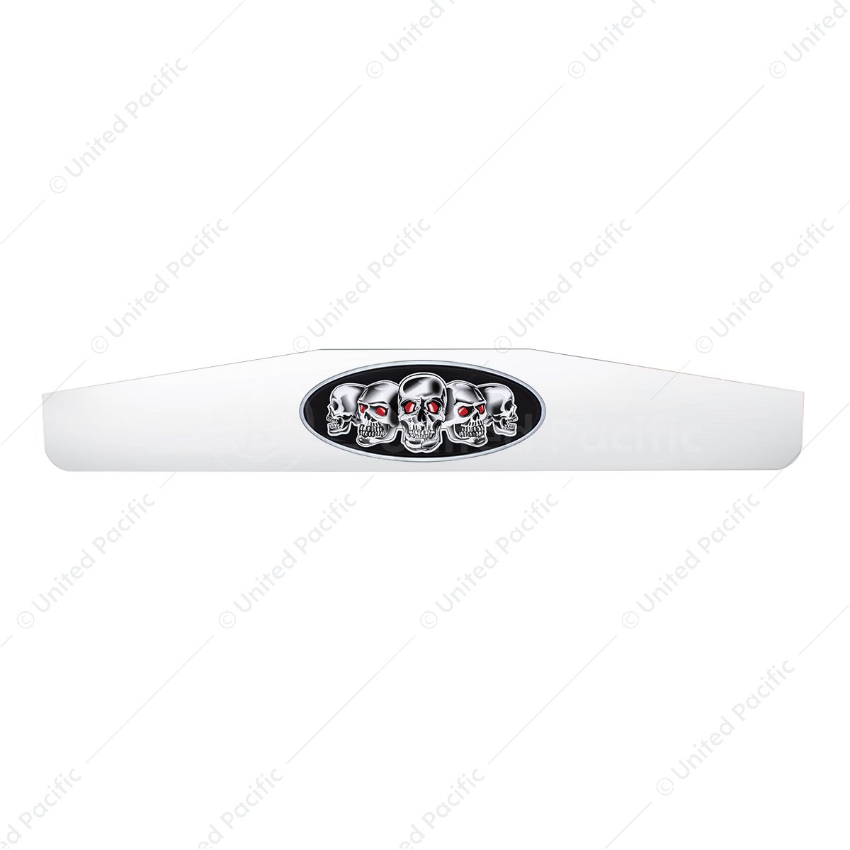 4" X 24" Chrome Bottom Mud Flap Weight With Oval Black Skull Emblem