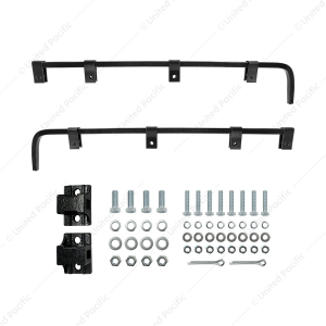 Black Straight Mud Flap Hangers With Mounting Hardware