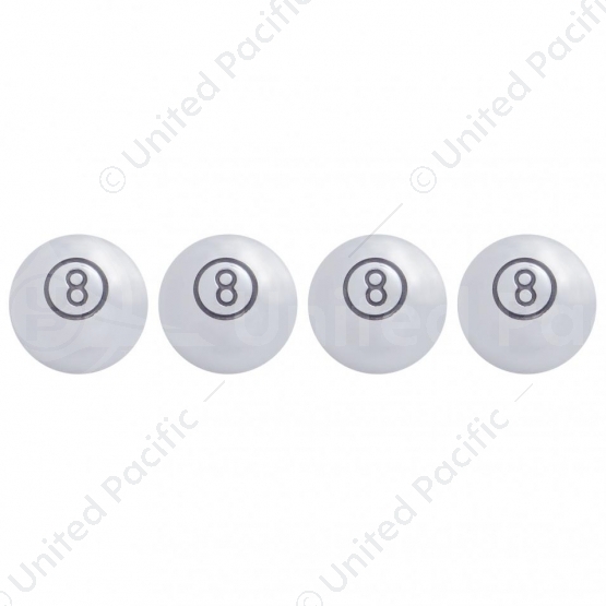 Chrome Large "8" Ball Valve Caps (4-Pack)