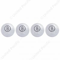 Chrome Large "8" Ball Valve Caps (4-Pack)