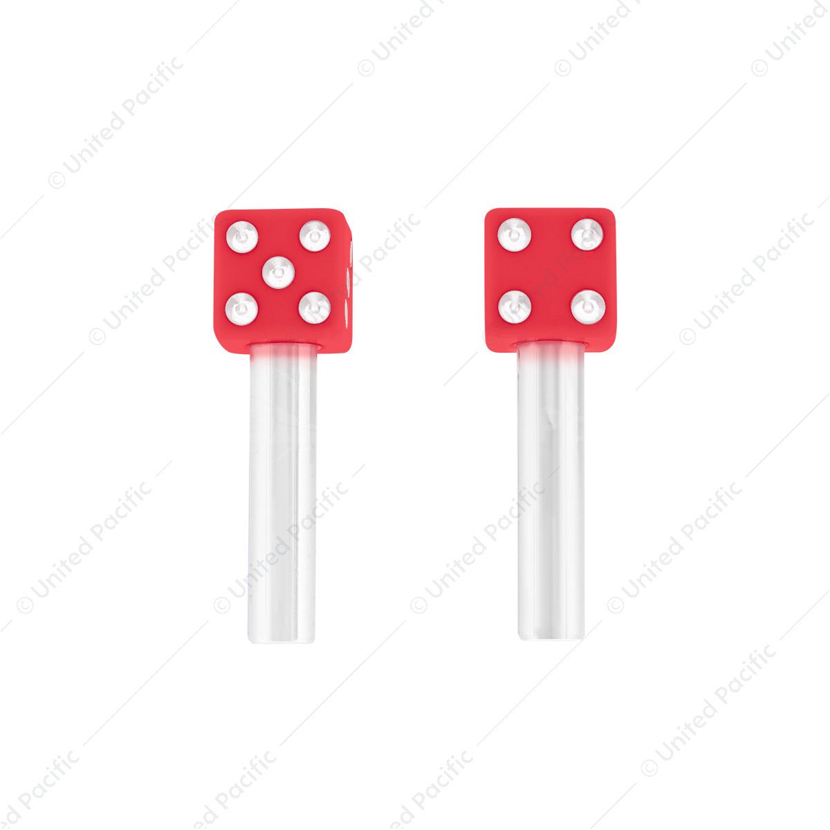 Dice Door Lock Knobs - Red (2Pc/Set)