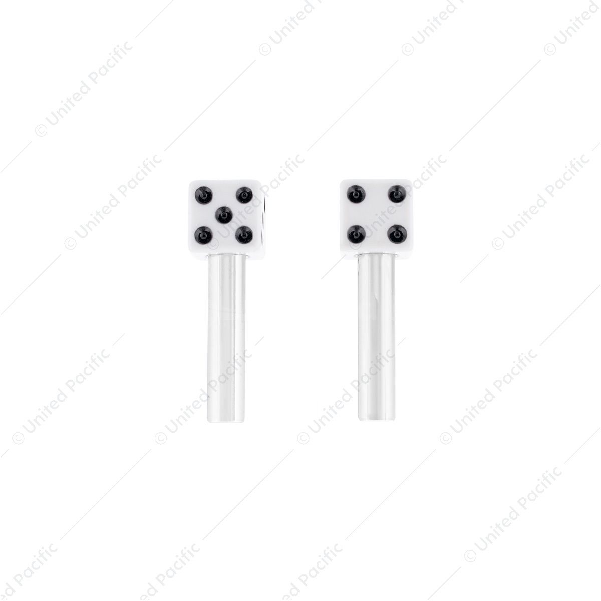 Dice Door Lock Knobs - White (2Pc/Set)