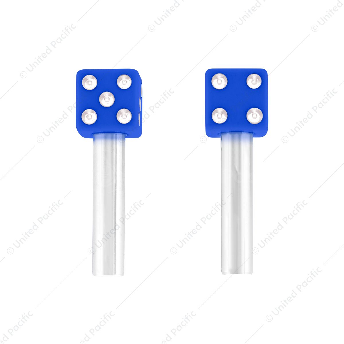 Dice Door Lock Knobs - Blue (2Pc/Set)