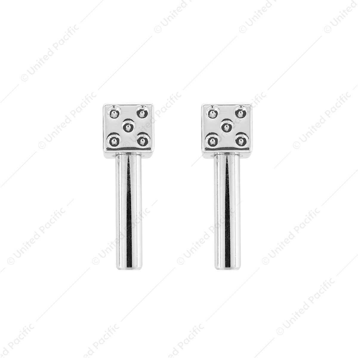 Chrome Dice Door Lock Knobs (2Pc/Set)