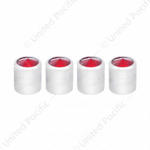 Chrome Round Valve Caps With Color Crystal (4-Pack)