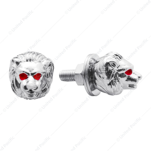 Chrome Lion Head License Plate Fastener