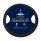 18" Crystal Stitched Leather Steering Wheel Cover - Black Stitching
