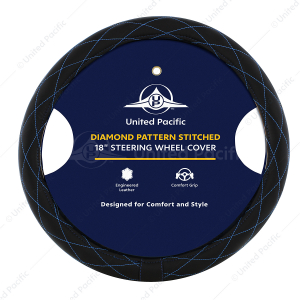 18" Crystal Stitched Leather Steering Wheel Cover