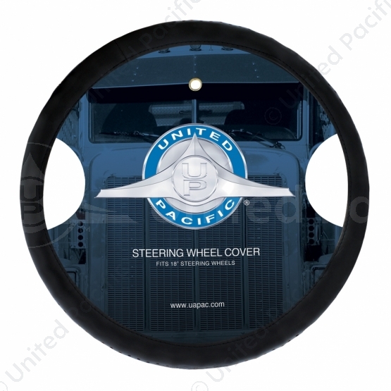 18" Perforated Leather Steering Wheel Cover - Blue