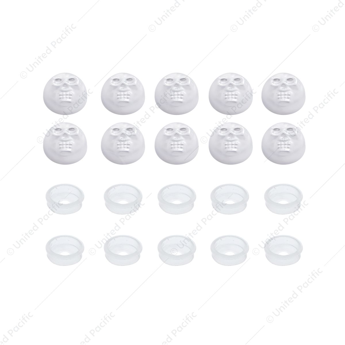 Chrome Plastic Skull Snap-On Cap For #10 And #12 Screws (10-Pack)