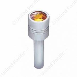 Chrome Door Lock Knob With 9/16" Amber Crystal (2-Pack)