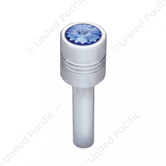 Chrome Door Lock Knob With 9/16" Blue Crystal (2-Pack)