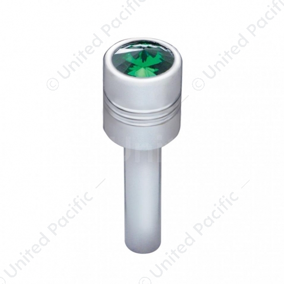 Chrome Door Lock Knob With 9/16" Green Crystal (2-Pack)