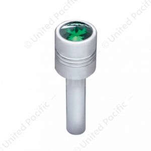 Chrome Door Lock Knob With 9/16" Green Crystal (2-Pack)