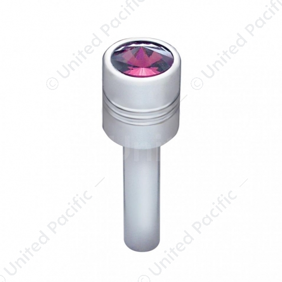 Chrome Door Lock Knob With 9/16" Purple Crystal (2-Pack)