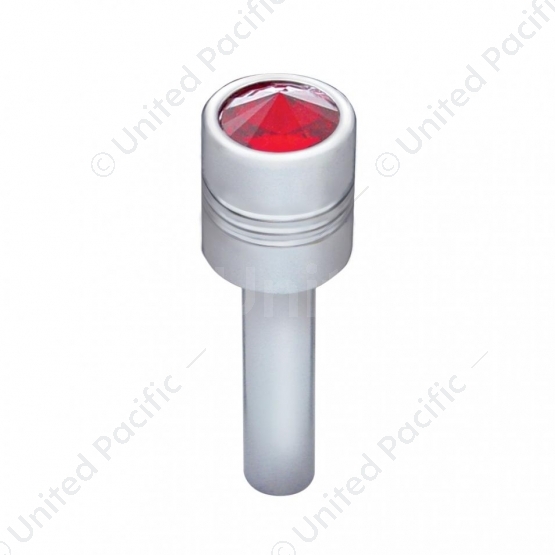 Chrome Door Lock Knob With 9/16" Red Crystal (2-Pack)