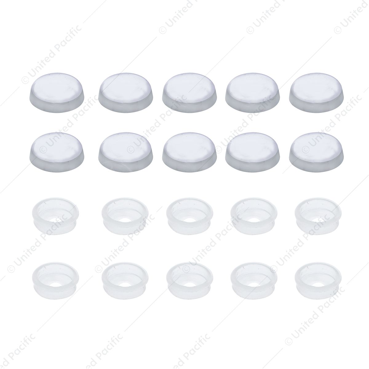 Chrome Plastic Snap-On Screw Covers For 1/4" Screw (10-Pack)