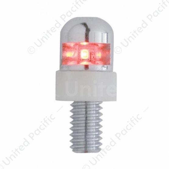 Single LED License Plate Fasteners - Red LED (2-Pack)