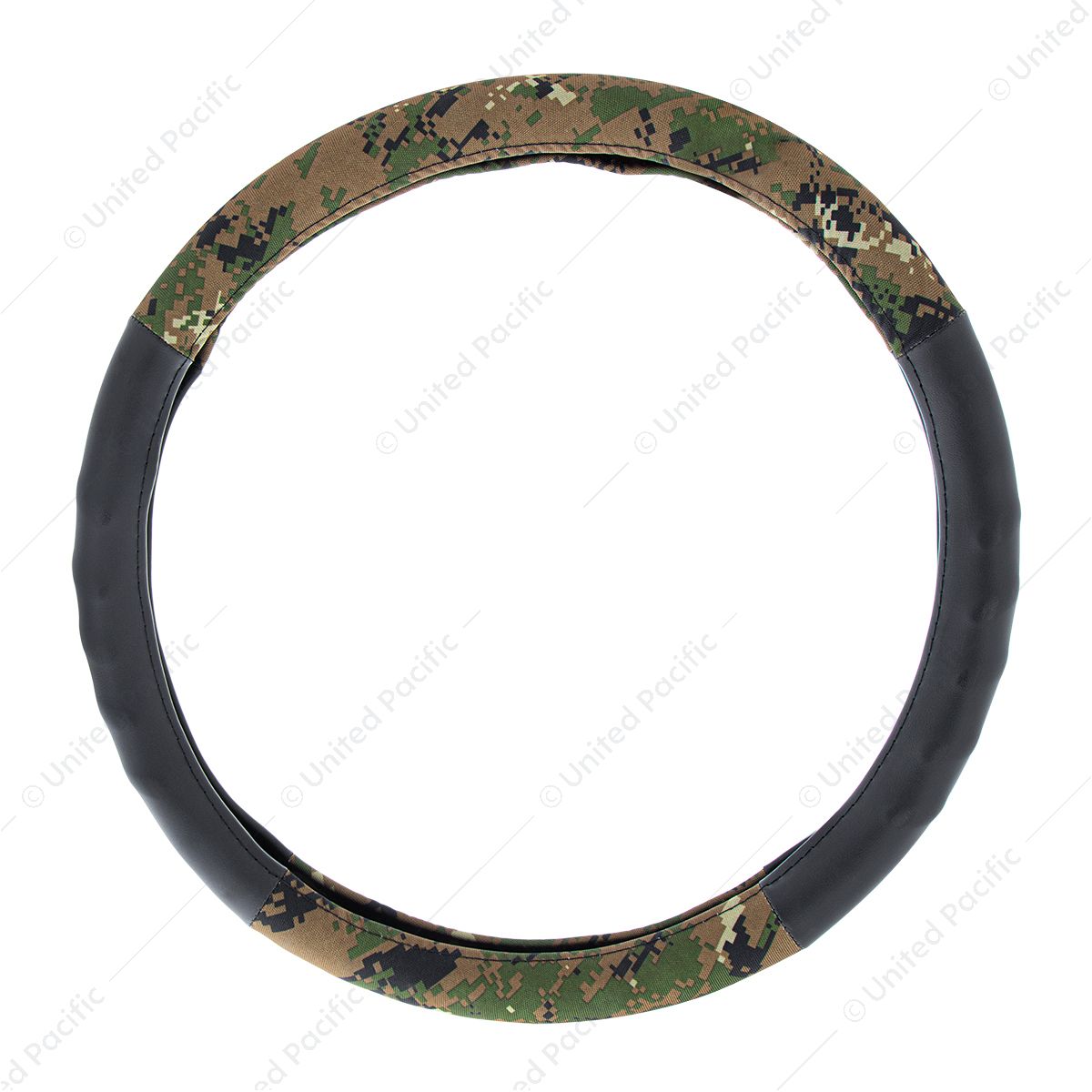 18" Cloth & Suede Camouflage Steering Wheel Cover - Digital Woodland Style
