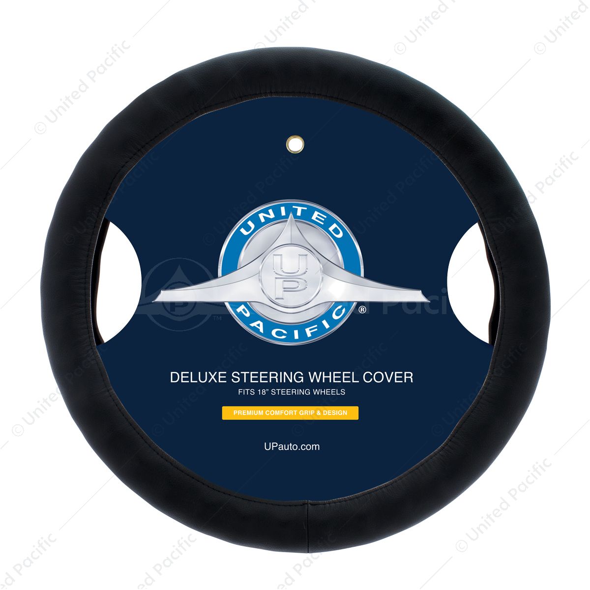 18" Premium Comfort Grip Steering Wheel Cover - Black