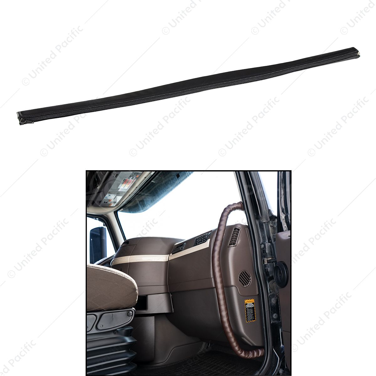 35" Driver Assist Grab Bar Cover - Black Engineered Leather