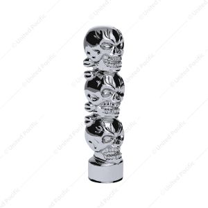 1/2"-13 Thread-On 3 Skull Shift Knob-Chrome