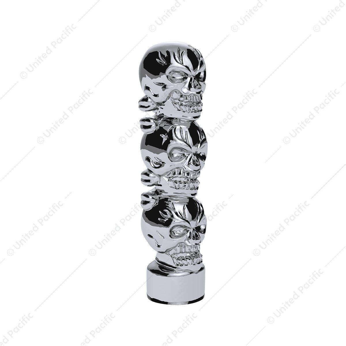 1/2"-13 Thread-On 3 Skull Shift Knob-Chrome