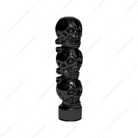 1/2"-13 Thread-On 3 Skull Candy Color Shift Knob-Glossy Black