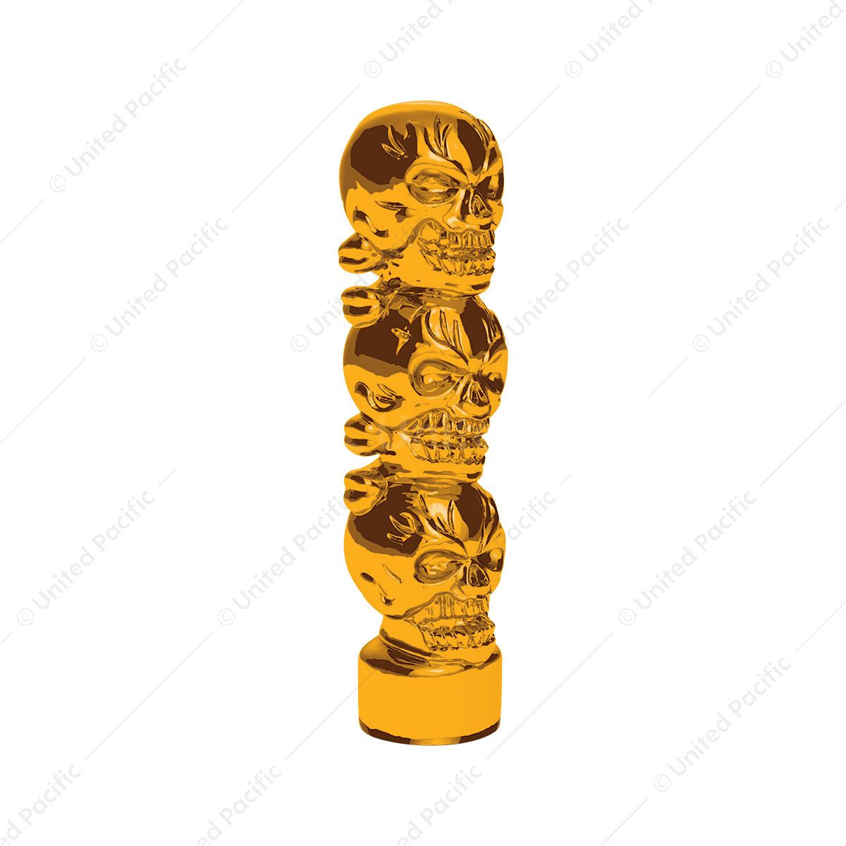 1/2"-13 Thread-On 3 Skull Candy Color Shift Knob-Electric Yellow