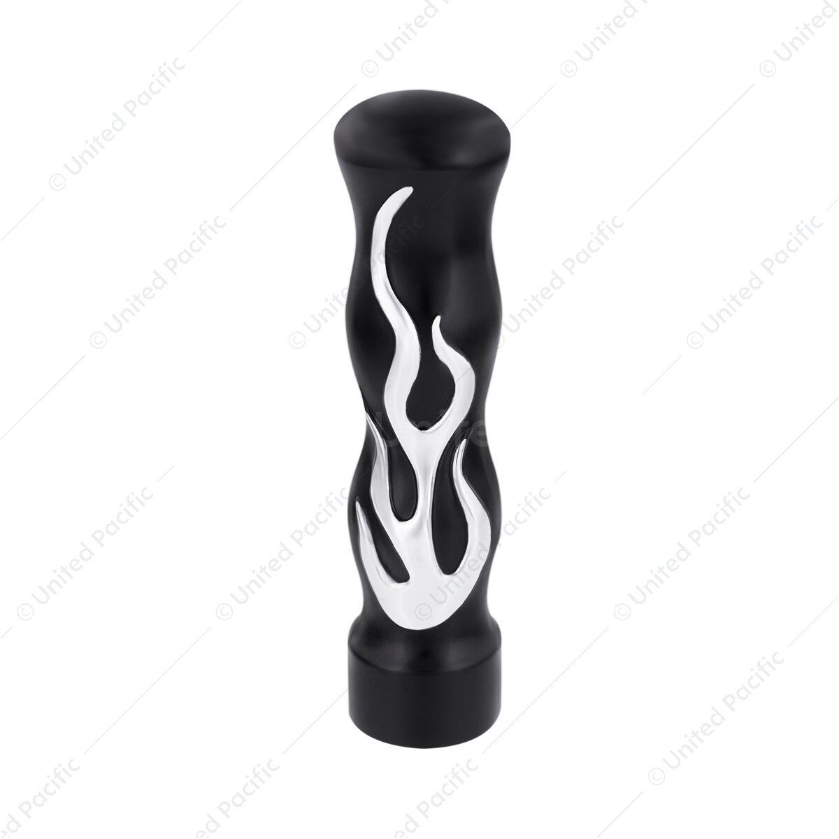1/2"-13 Thread On Flame Gearshift Knob - Black With Chrome Flame
