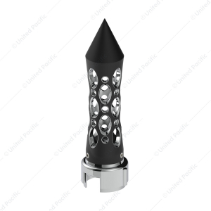 Thread-On Daytona Style Spike Gearshift Knob With 13/15/18 Speed Adapter - Black/Vertical