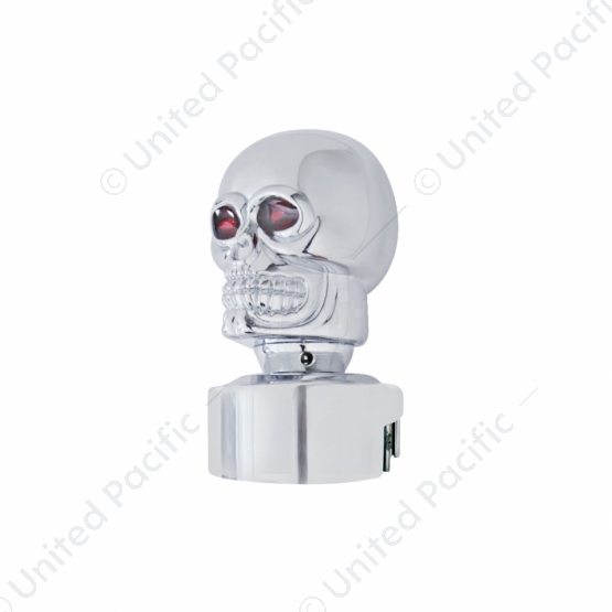 Skull Head Gearshift Knob With 13/15/18 Speed Adapter - Chrome