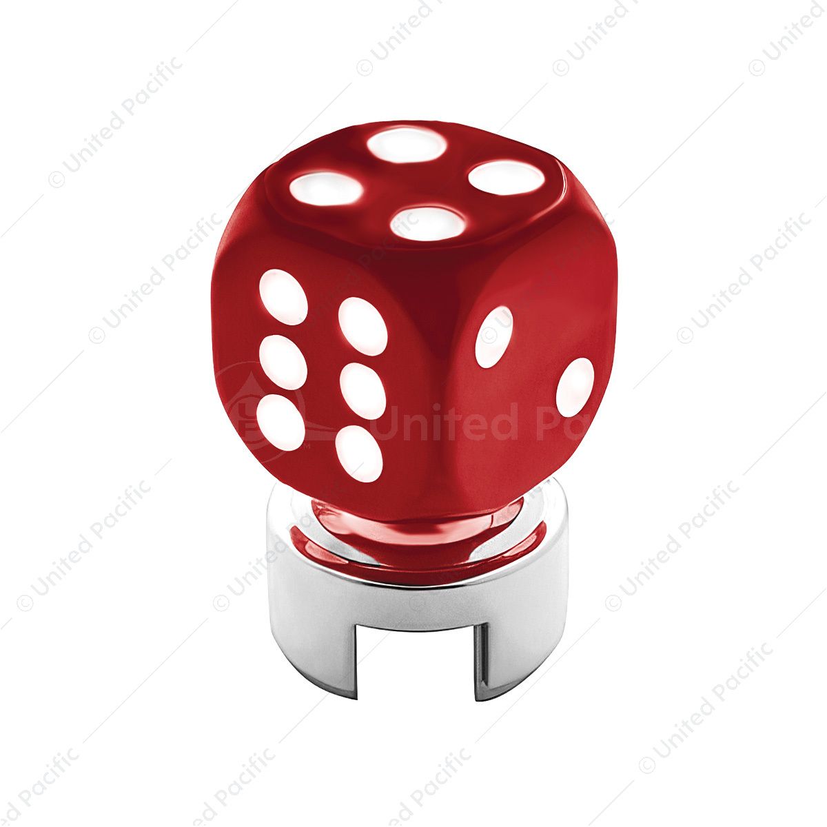 Red Dice Gearshift Knob With 13/15/18 Speed Adapter