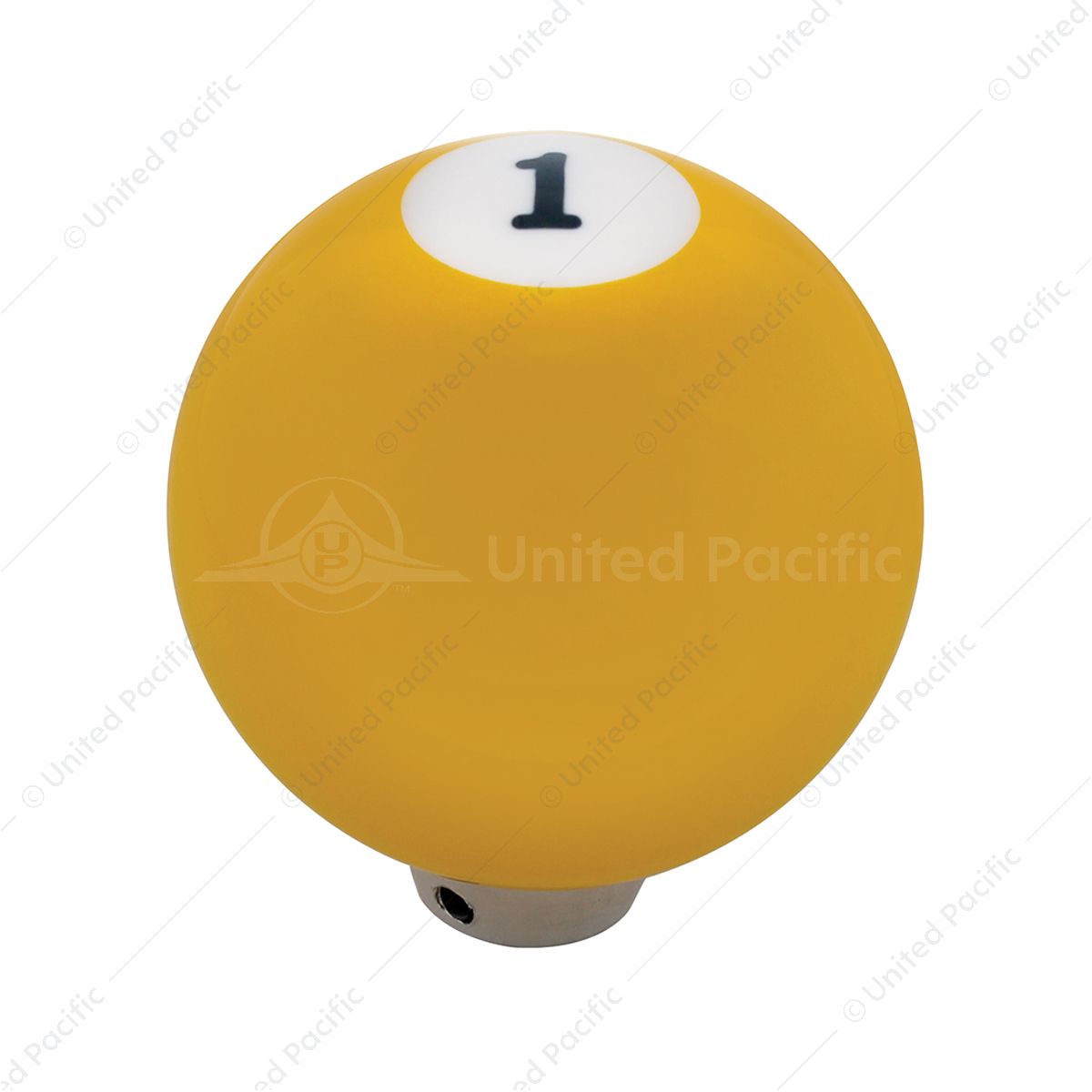 Number 1 Pool Ball Gearshift Knob - Gloss Yellow