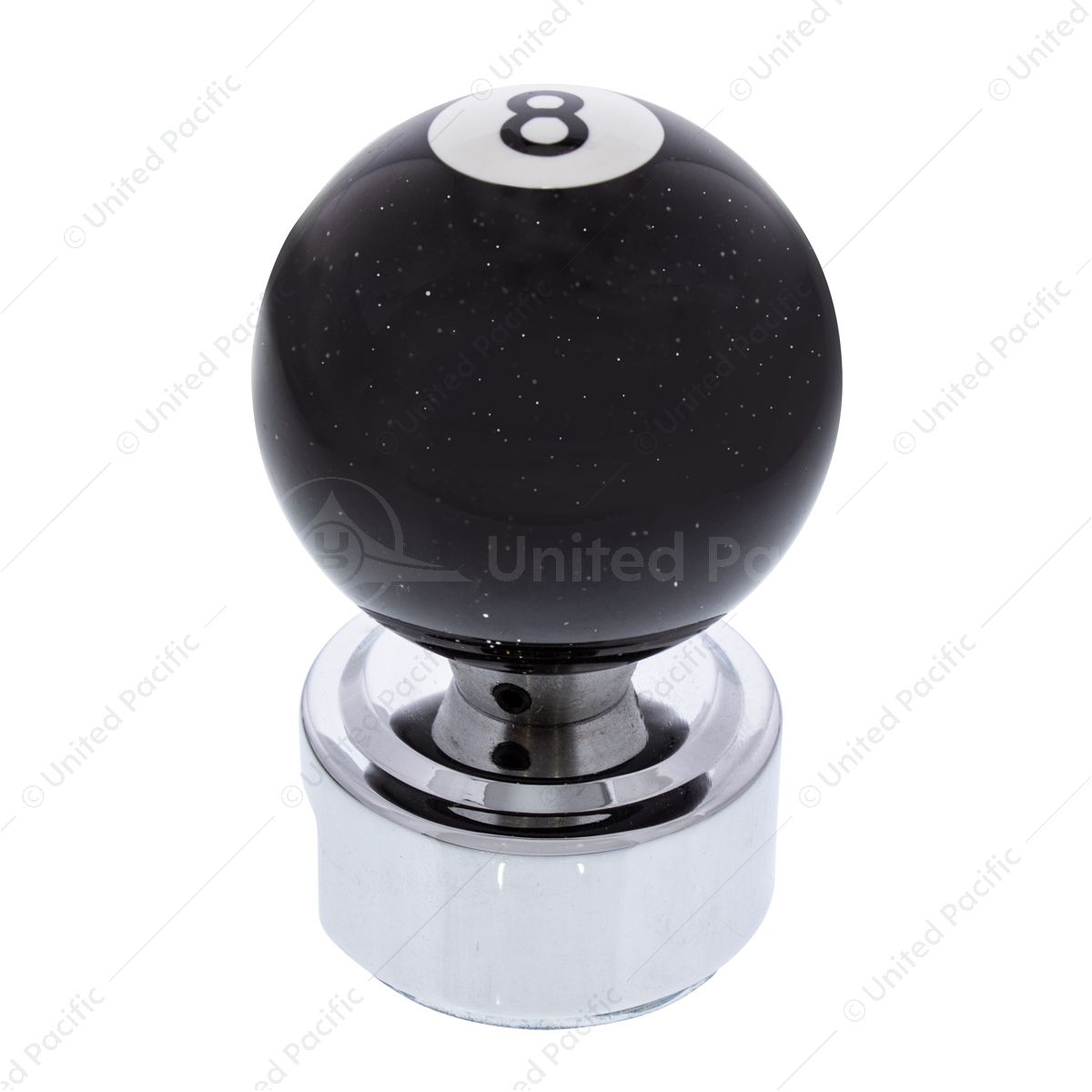 Number 8 Pool Ball Gearshift Knob With Glitter For 13/15/18 Speed Eaton Style Shifters