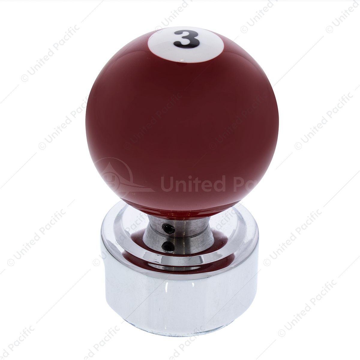 Number 3 Pool Ball Gearshift Knob For 13/15/18 Speed Eaton Style Shifters