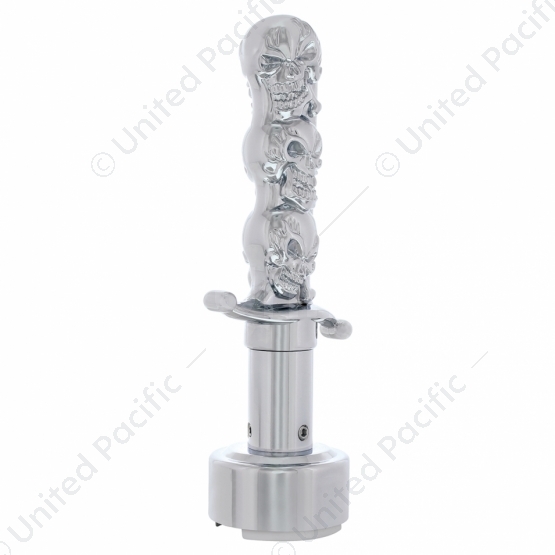 Skull Dagger Gearshift Knob With 13/15/18 Speed Adapter - Chrome