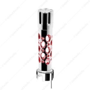 Austin Style Gun Cylinder Gearshift Knob With LED 13/15/18 Speed Adapter - Chrome/Red LED