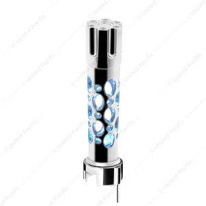 Austin Style Gun Cylinder Gearshift Knob With LED 13/15/18 Speed Adapter - Chrome/Blue LED
