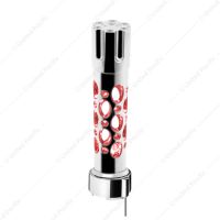 Austin Style Gun Cylinder Gearshift Knob With LED 9/10 Speed Adapter - Chrome/Red LED